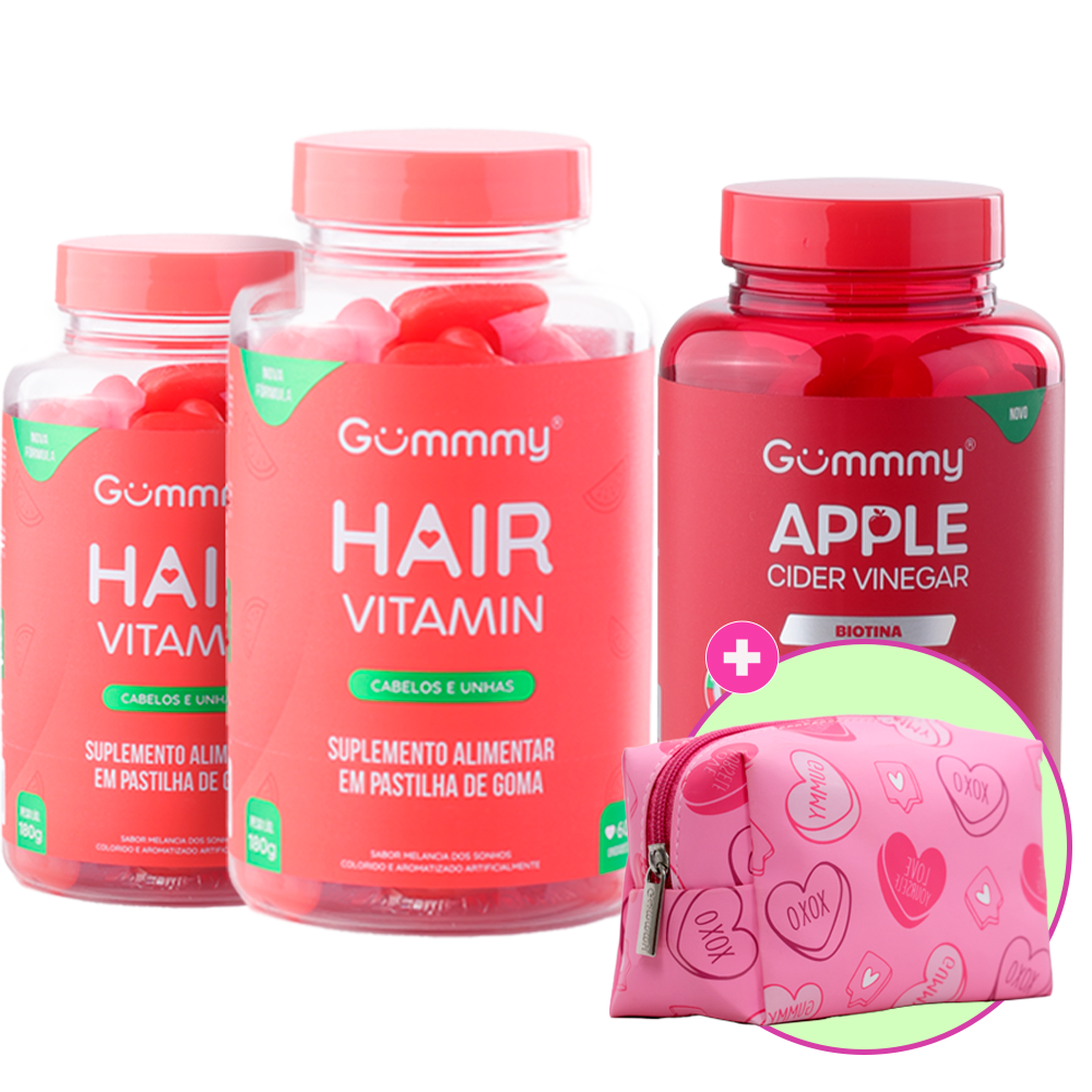 Kit 2 Gummy Hair + 1 Gummy Apple Cider Vinegar + 1 Brinde