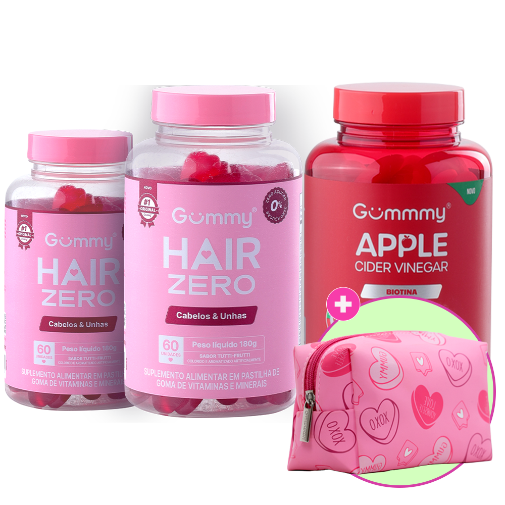 Kit 2 Gummy Hair + 1 Gummy Apple Cider Vinegar + 1 Brinde
