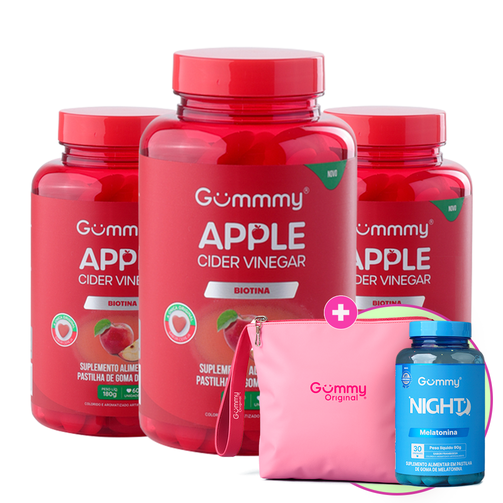 3 Gummy® Vinagre de maçã + 1 Night + 1 Necessaire