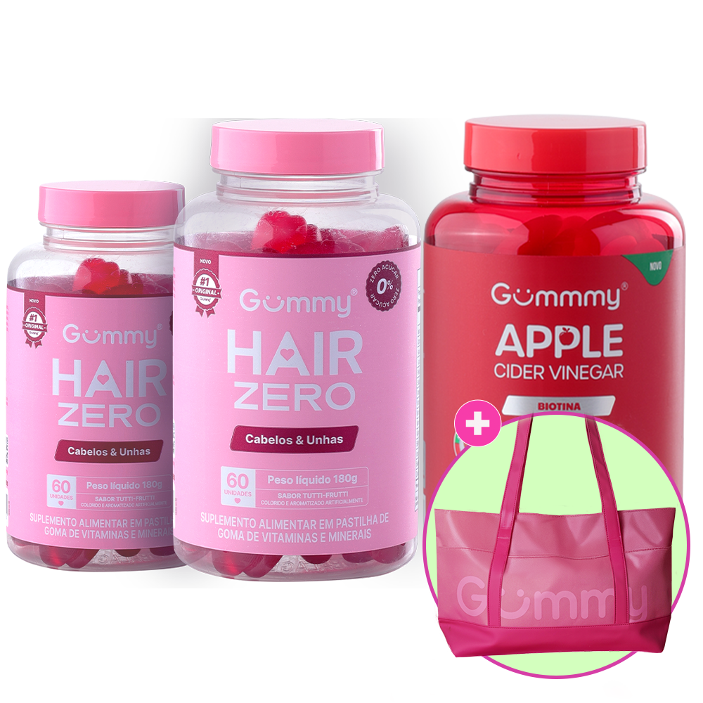 Kit 2 Gummy Hair + 1 Gummy Apple Cider Vinegar + 1 Brinde