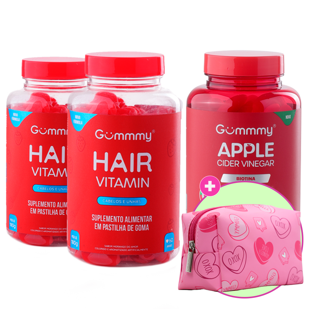 Kit 2 Gummy Hair + 1 Gummy Apple Cider Vinegar + 1 Brinde