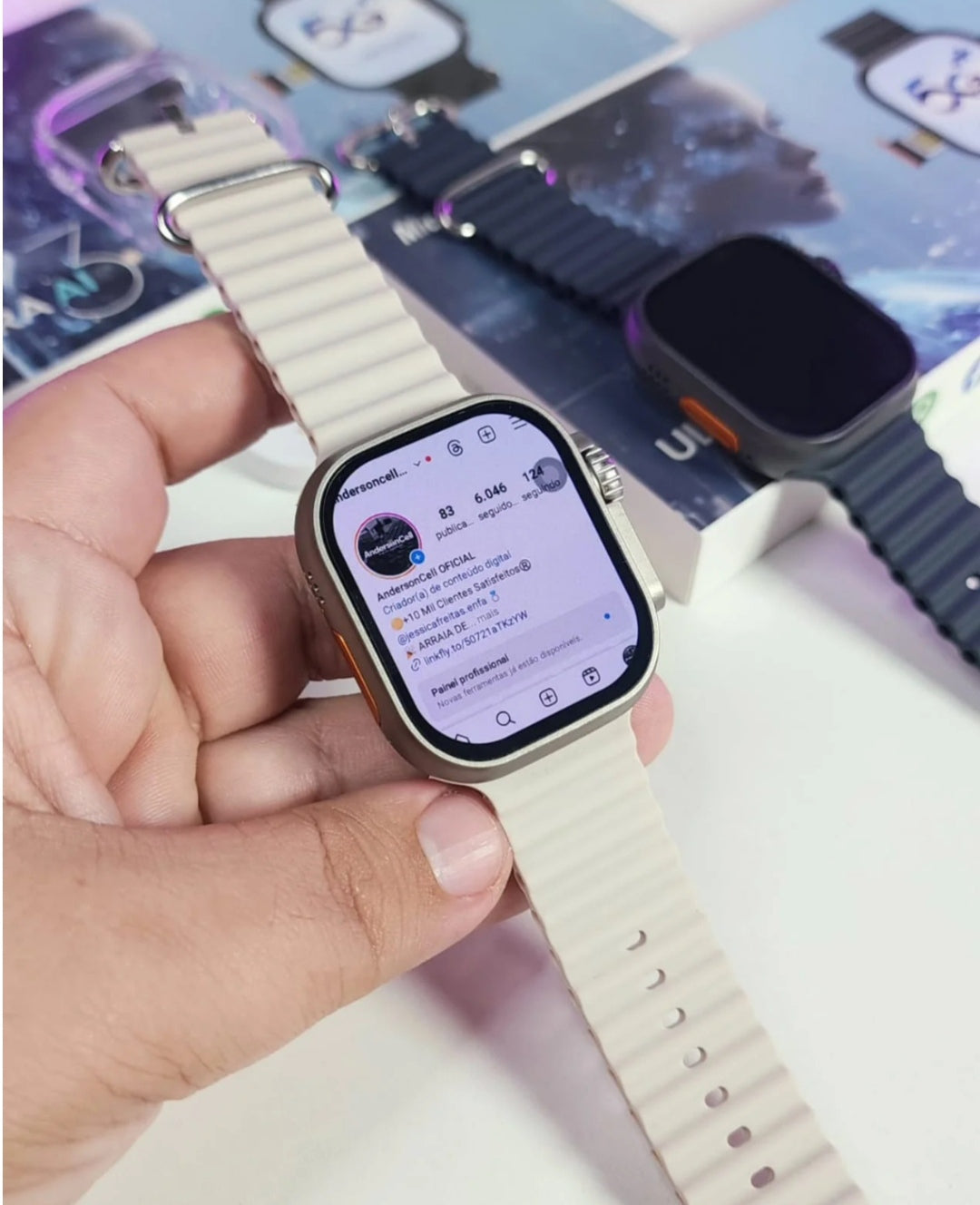 Smartwatch 5g  - 7 Pulseiras - Capa de proteção + Fone Bluetooth