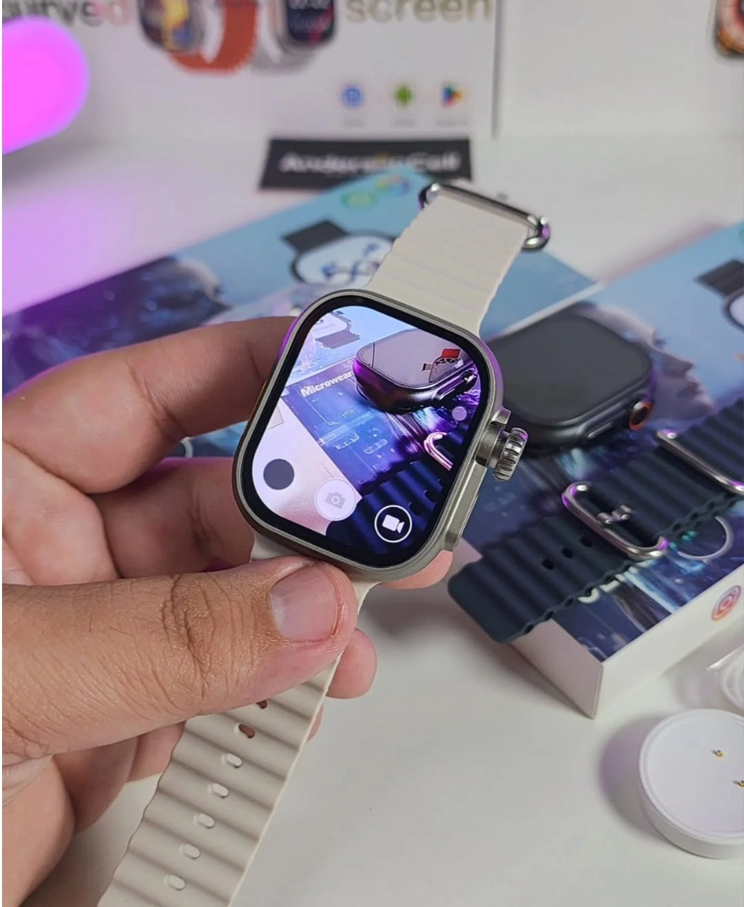 Smartwatch 5g  - 7 Pulseiras - Capa de proteção + Fone Bluetooth