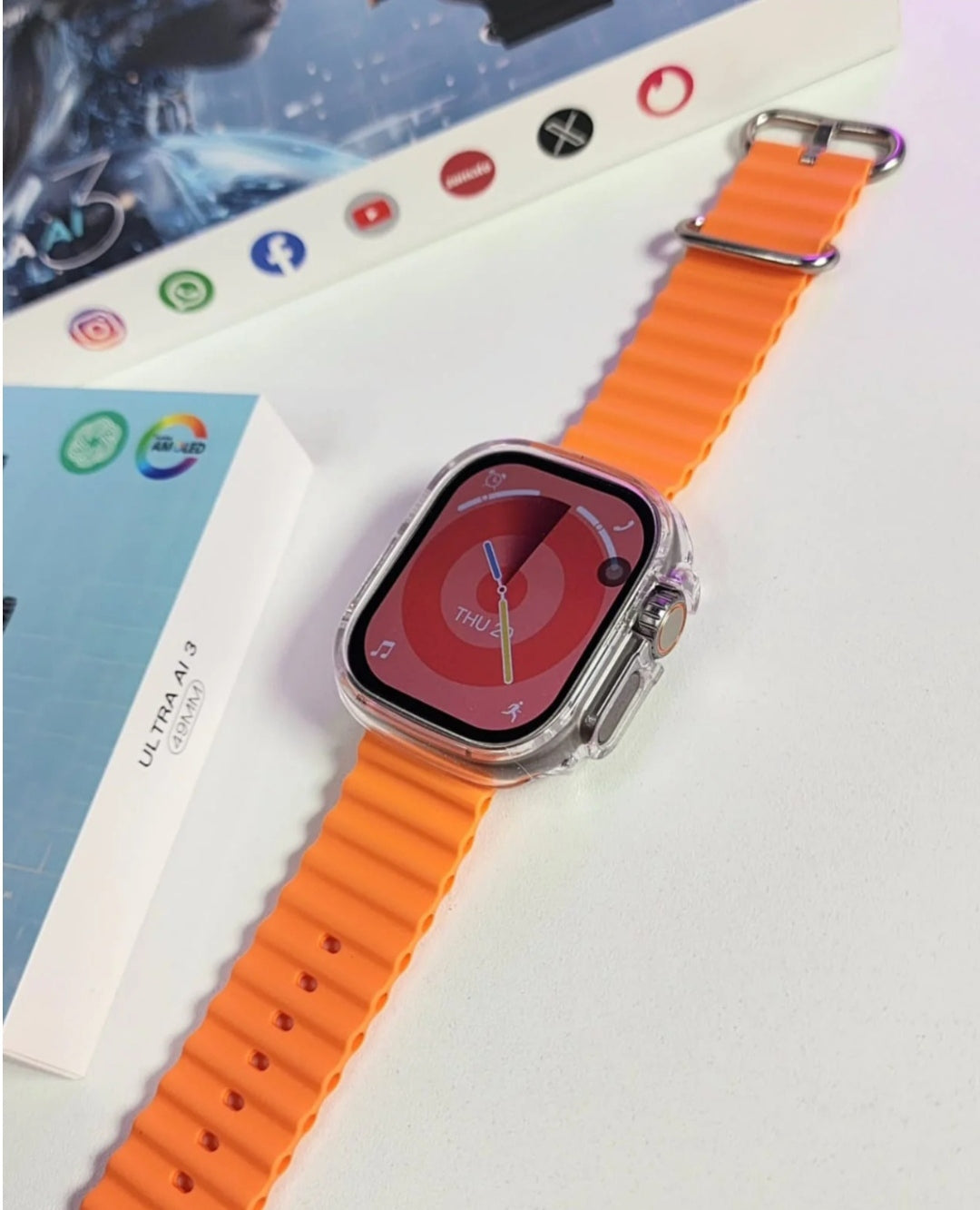 Smartwatch 5g  - 7 Pulseiras - Capa de proteção + Fone Bluetooth