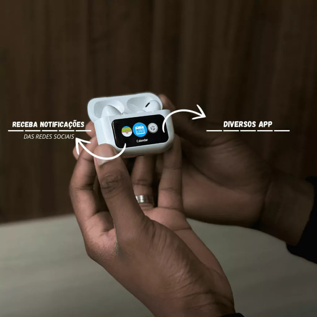 Fone bluetooth com tela touch