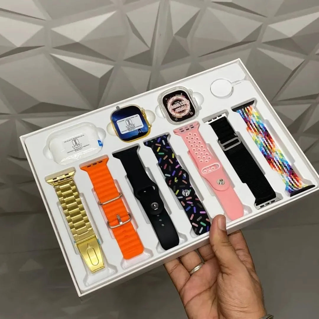 Smartwatch 5g  - 7 Pulseiras - Capa de proteção + Fone Bluetooth