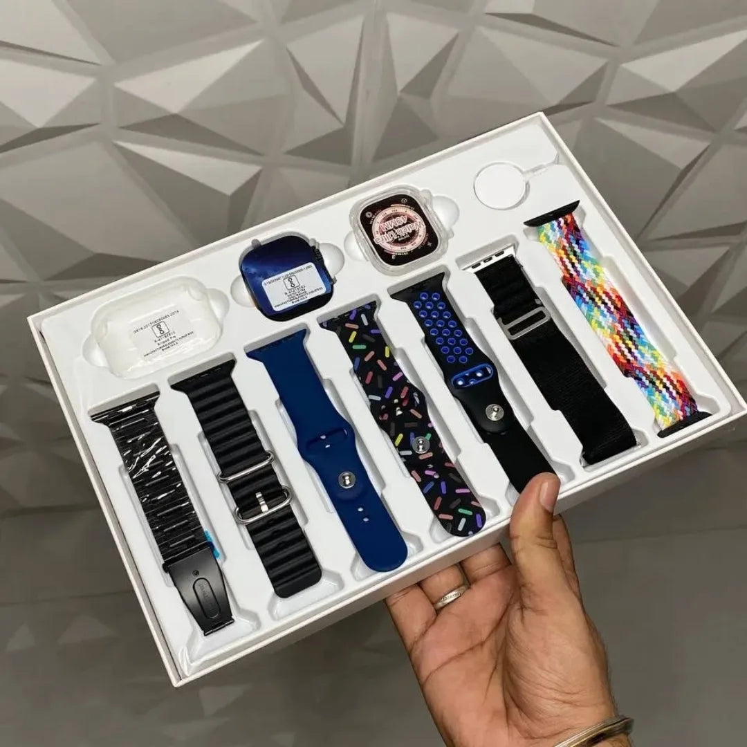 Smartwatch 5g  - 7 Pulseiras - Capa de proteção + Fone Bluetooth